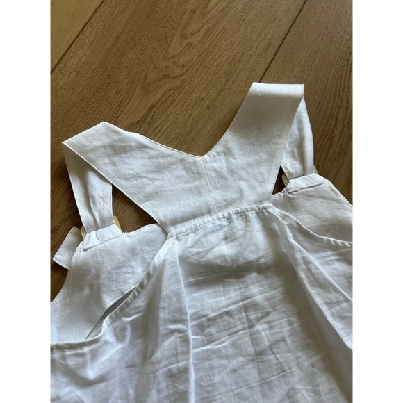 J. McLaughlin Women's White Linen Sleeveless‎ Dress with Buckle Detail - Picture 5 of 5